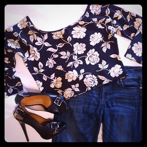 Vintage 80s floral crop-top, size L